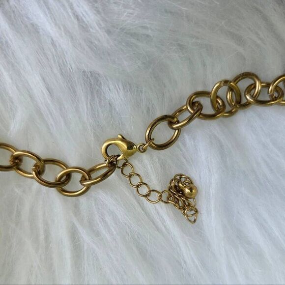 Juicy Couture Y2K Heart Pendant Goldtone and Orange Vintage Chunky Necklace - Picture 8 of 8